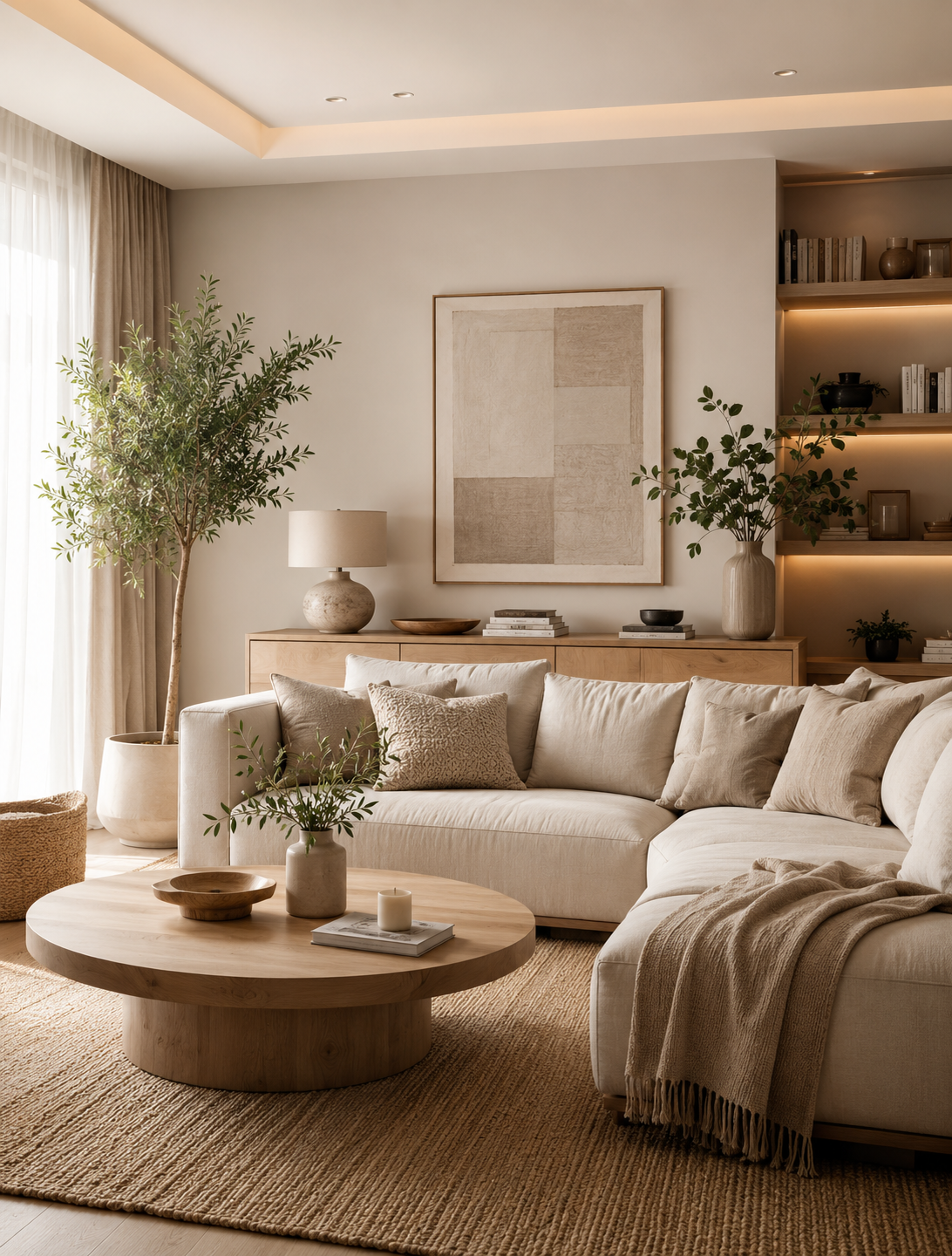 Stylish home and living essentials featuring modern furniture, decorative accessories, lighting, storage solutions, kitchenware and cozy home décor in a bright contemporary interior.