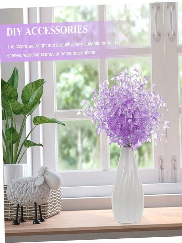 NNEOBA 50-Piece Purple Crystal Droplet Bouquet | Home & Party Decoration Set
