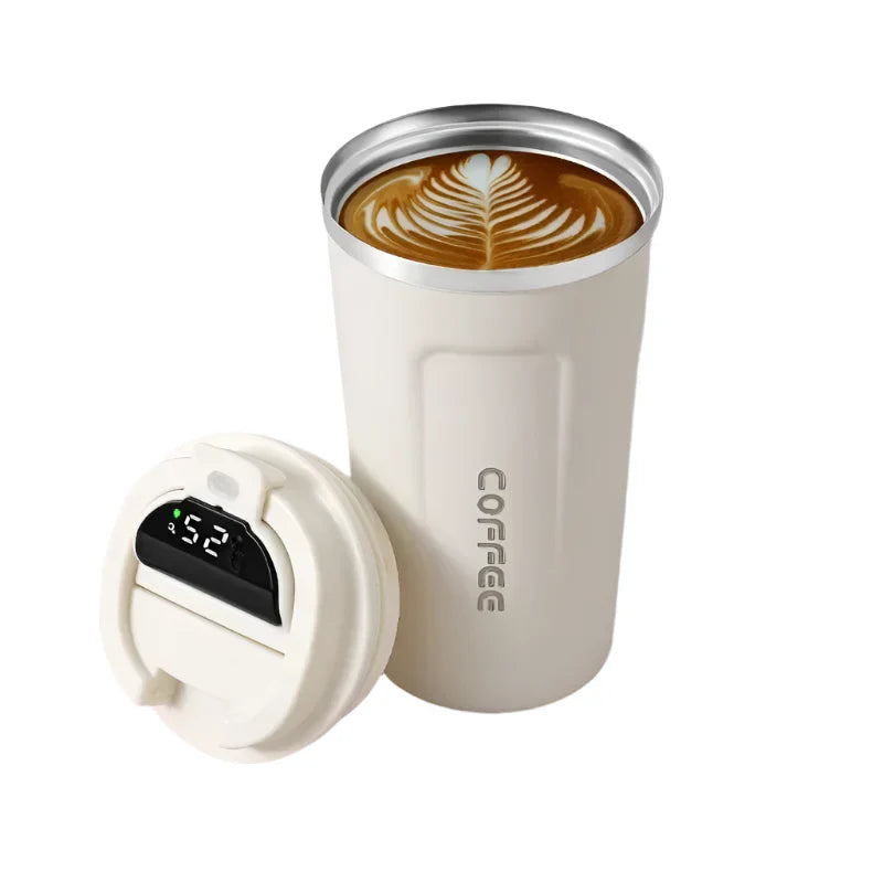 Stainless Steel Thermos Coffee Mug with Temperature Display
