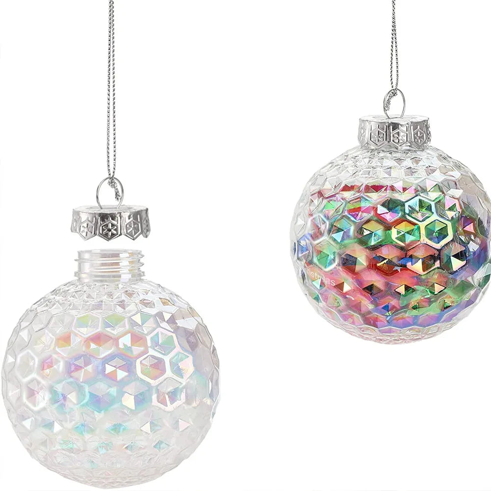 Colorful PET Christmas Balls - 8cm