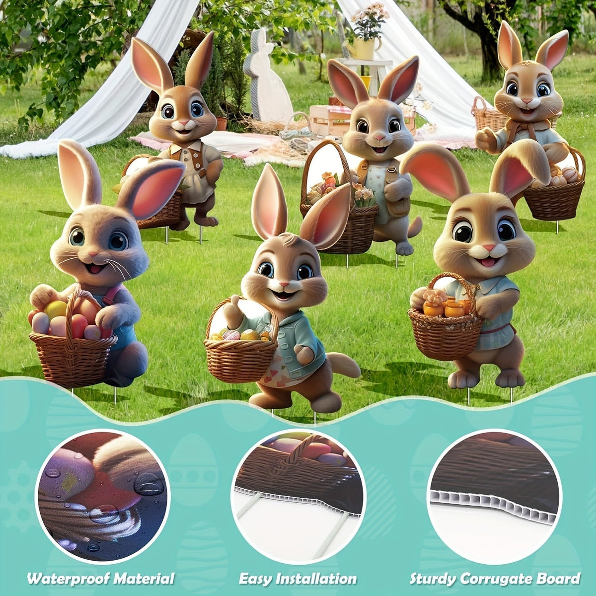 Easter Bunny Garden Decoration Set (6pcs)
