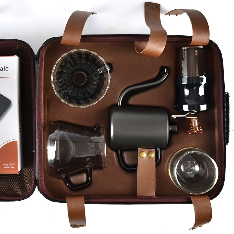 Gourmet Travel Stainless Steel Coffee Set Grinder (9pcs)