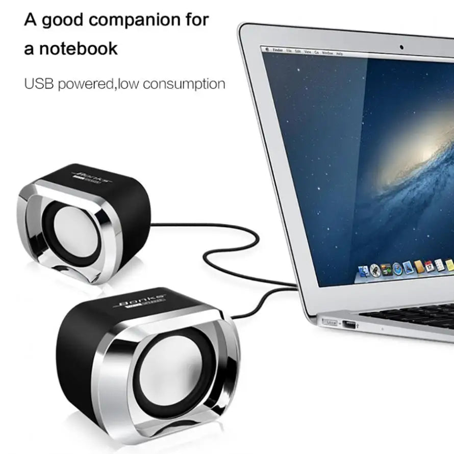 Portable Bass Computer Speakers with Subwoofer (Black)