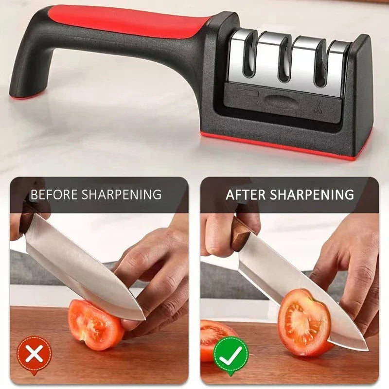 Kitchen Multi-Functional Knife Sharpener Black