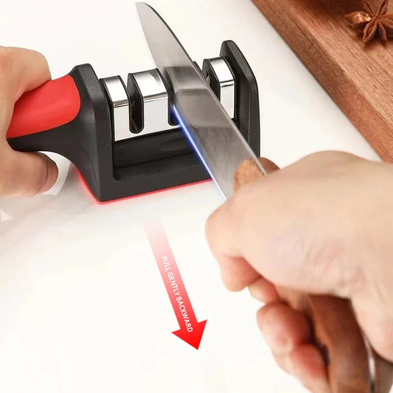 Kitchen Multi-Functional Knife Sharpener Black