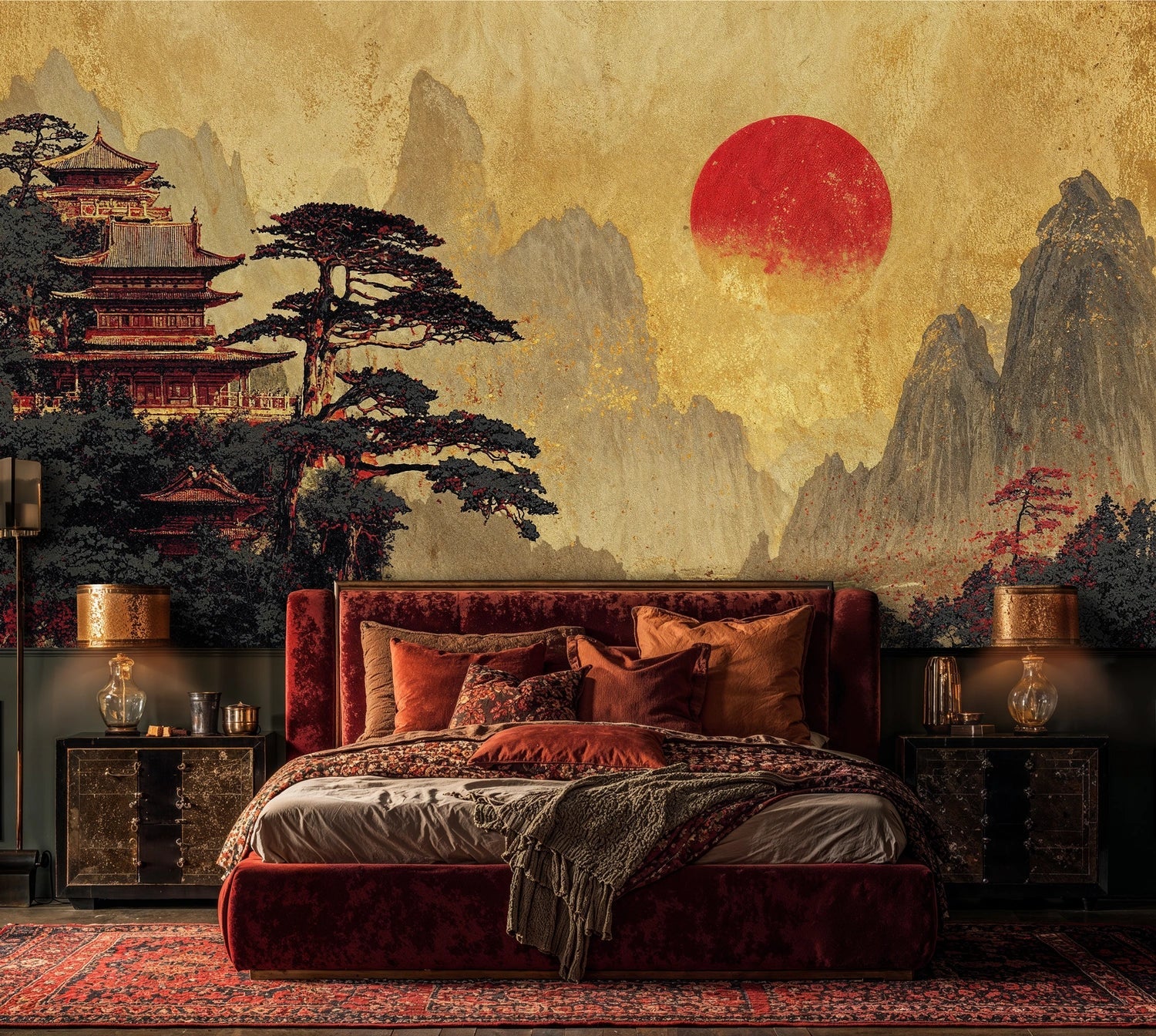 Japanese Temple Garden Wall Mural