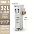 Wheeled Press-Top Kitchen Recycling Bin