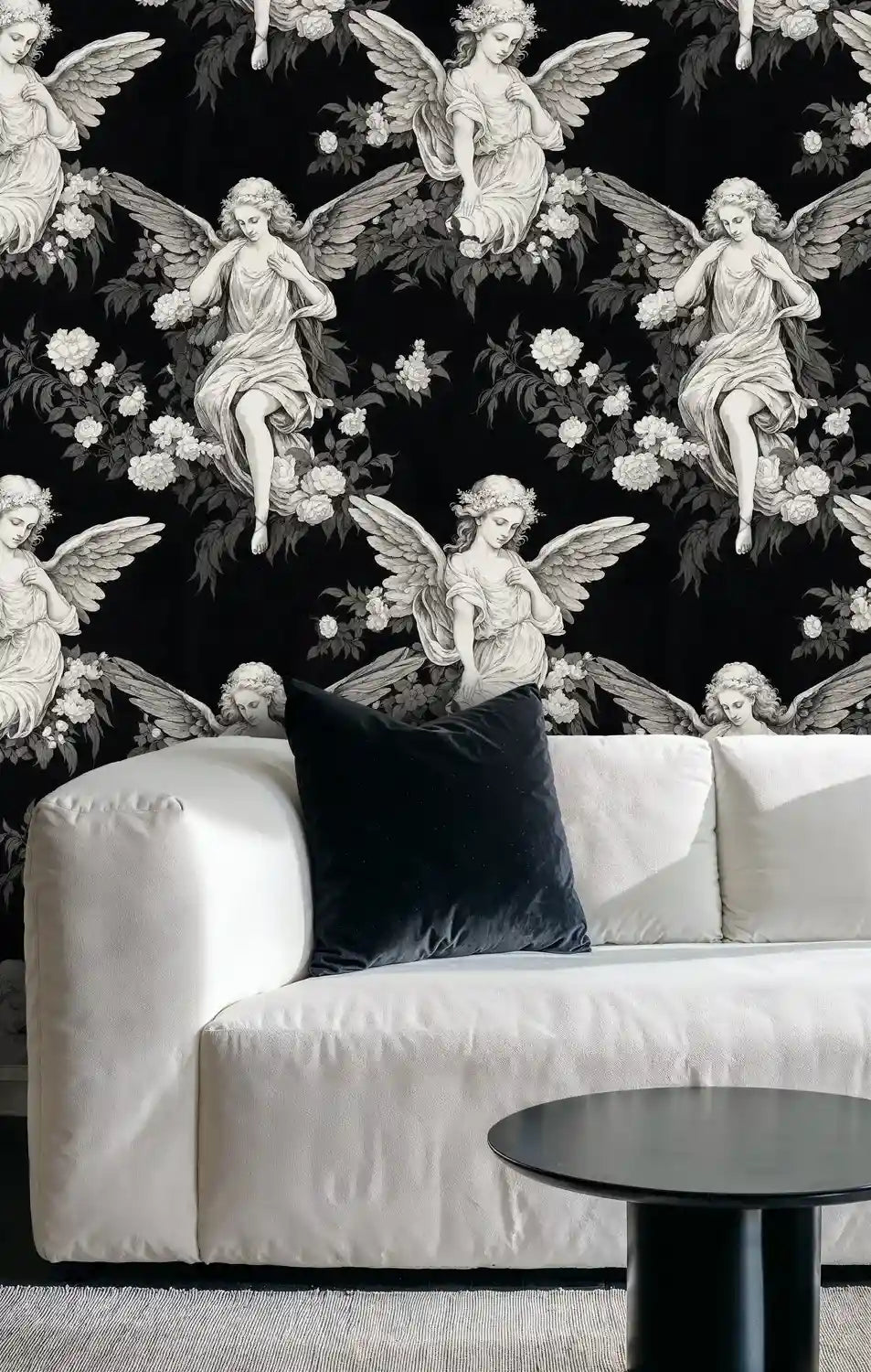 Celestial Angels in Garden Wallpaper
