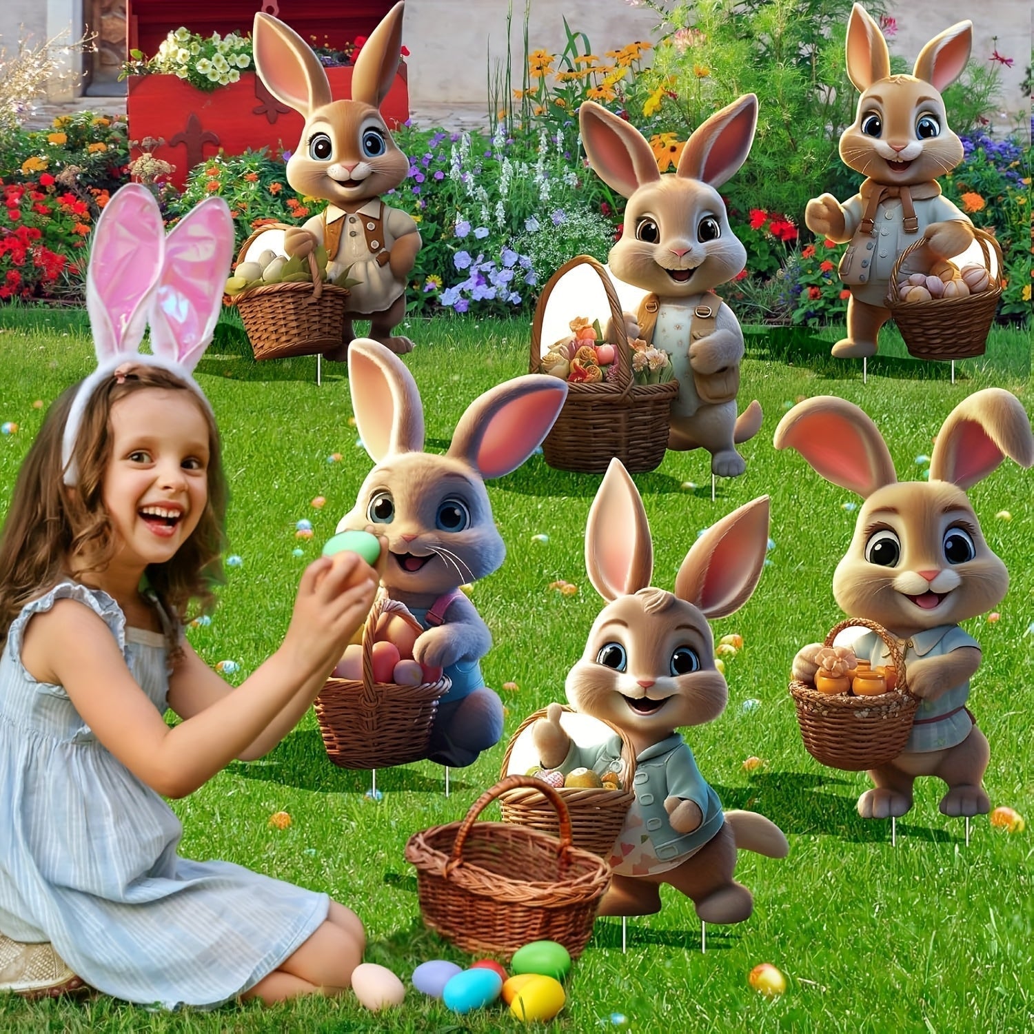 Easter Bunny Garden Decoration Set (6pcs)