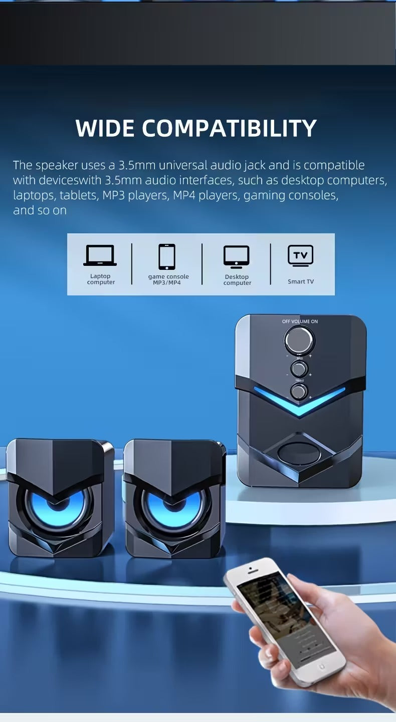 2.1 Stereo Desktop Speaker with LED Lighting