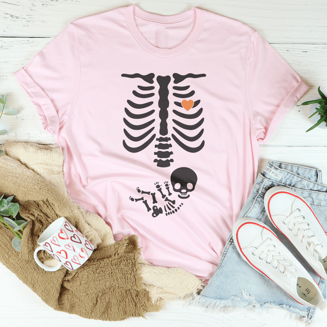 Pregnant Skeleton Baby Boy Tee