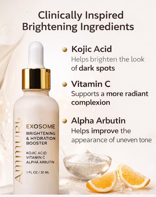 Exosome Brightening Booster Serum | Kojic Acid & Vitamin C | Ammuri Beauty