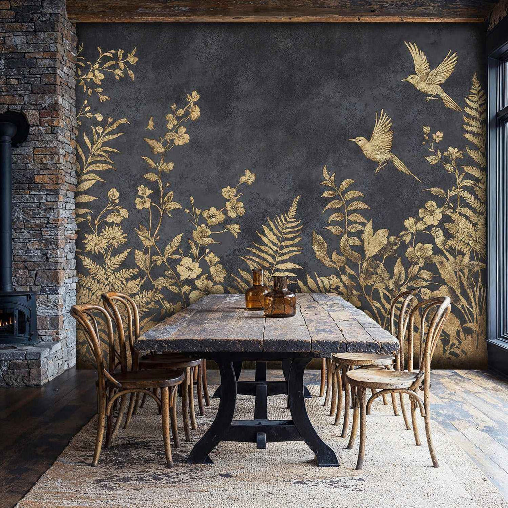 Golden Botanical Garden Wall Mural